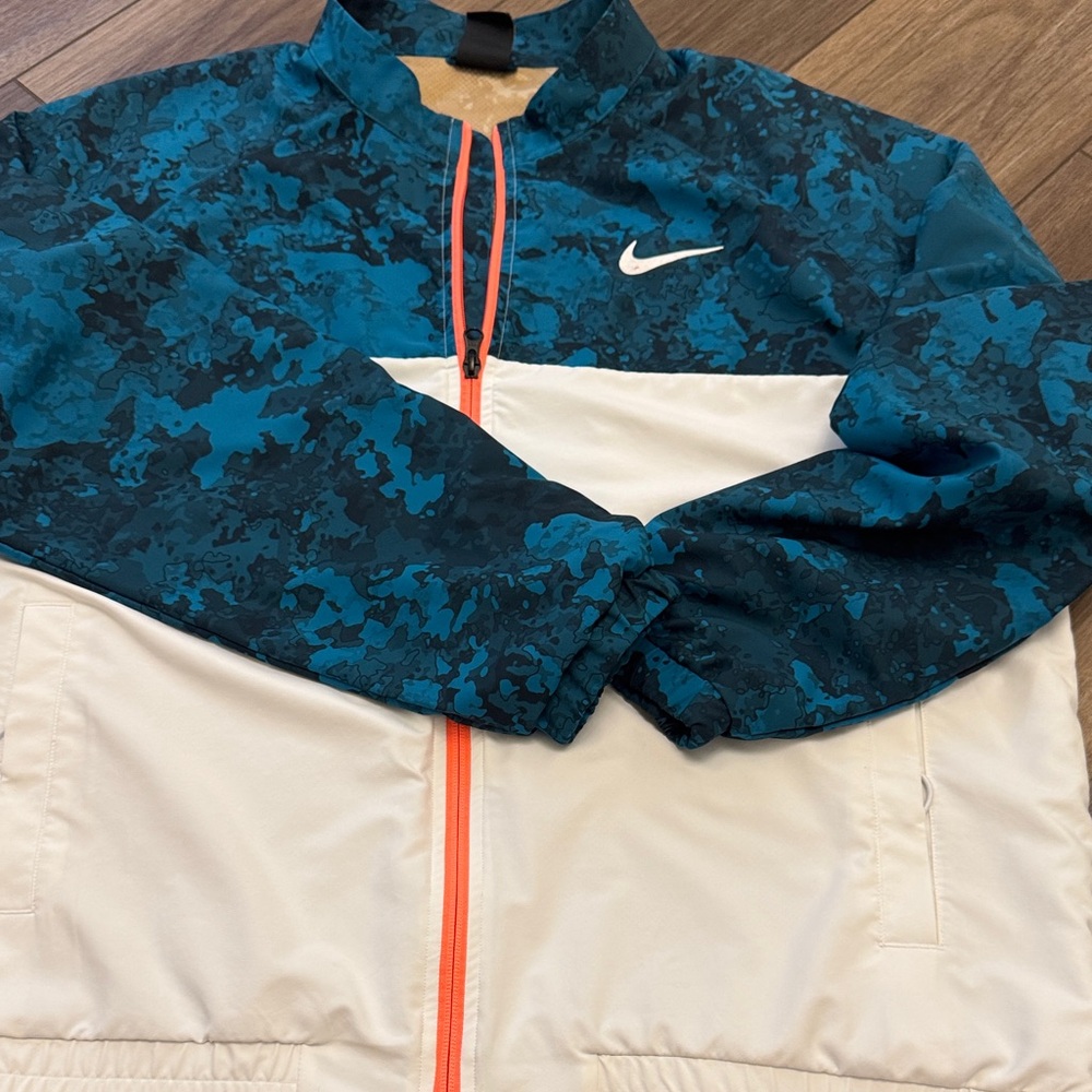 Nike Teal and White Camo Jacket